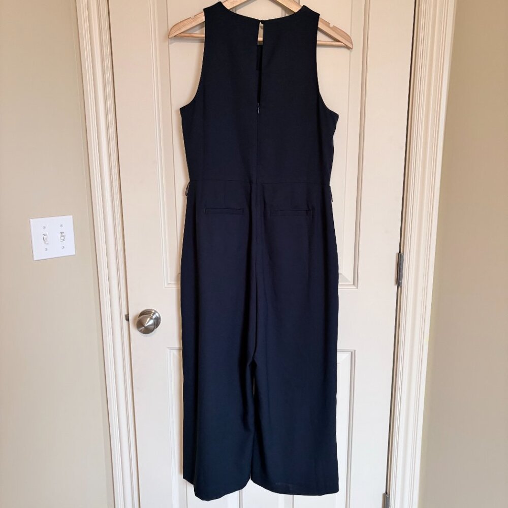 Banana Republic Navy Blue Wide Leg Jumpsuit Women’s 8 Sleeveless Minimalist - Picture 2 of 5
